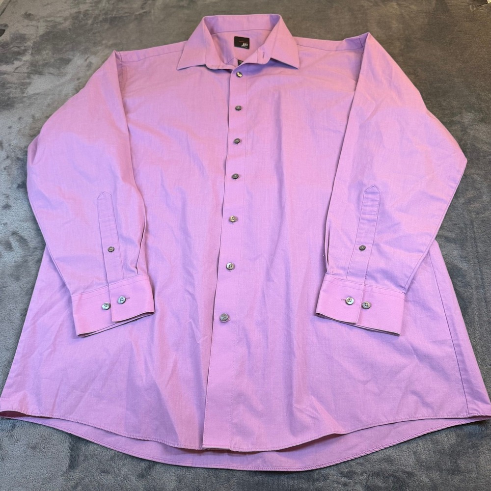 J Ferrar Modern Fit Button Up Shirt Mens Extra Large Purple Stretch Long Sleeve
